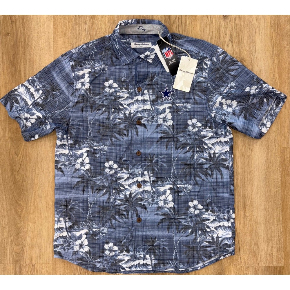 NWT Men's Tommy Bahama Dallas Cowboys Coconut Point Tropical Shirt - Medium
